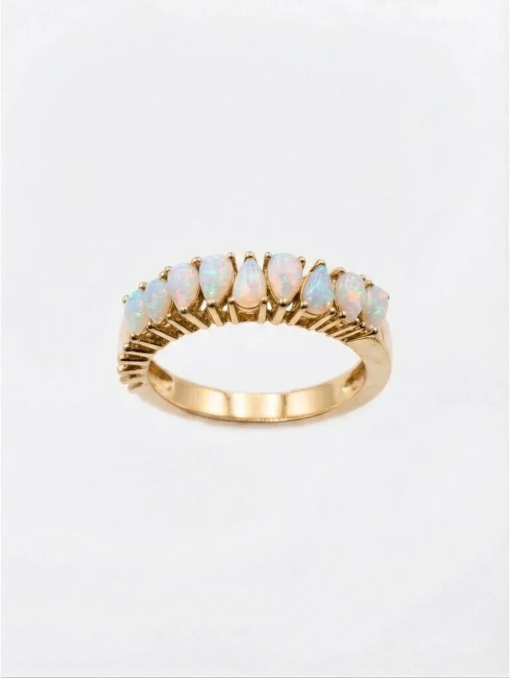 Pear-Cut Natural Austrian Gemstone Eternity Ring